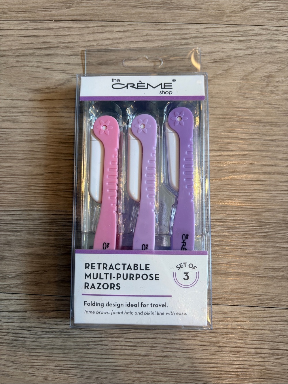 The Creme Shop Retractable Multi-Purpose Razors - Set of 3 - Pink & Purple